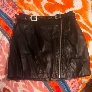 Forever 21 vegan leather moto skirt
